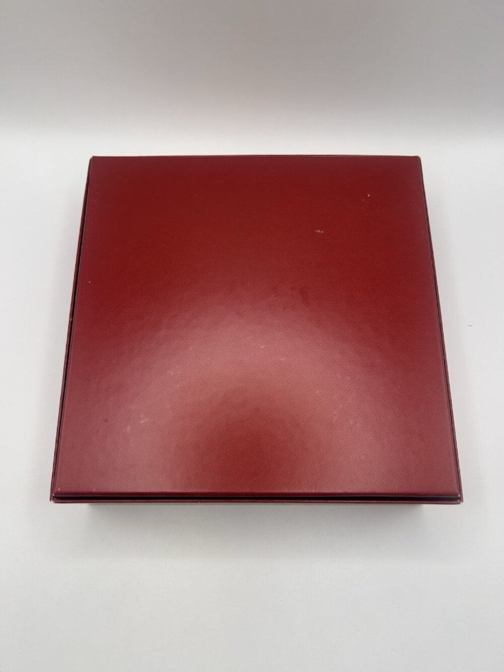 Cartier Red Gift Box EMPTY Storage Box Gold Logo 8.5”x8.5”x3" Designer Packaging - Picture 3 of 16